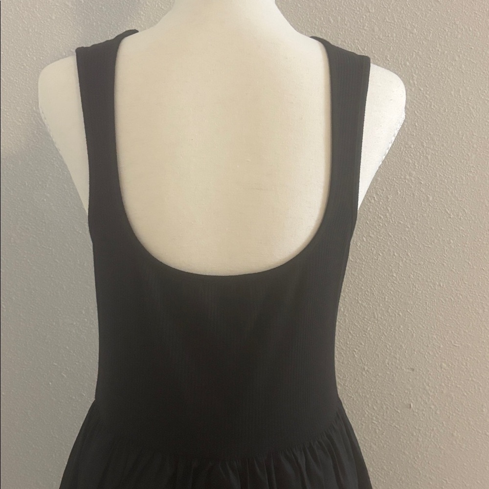 Leith Black Fit and Flare Dress Size M Sleeveless Minimalist Skater Dress - Picture 8 of 12